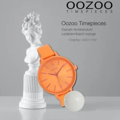 Oozoo Damen Armbanduhr Timepieces Analog Leder orange UOC11187