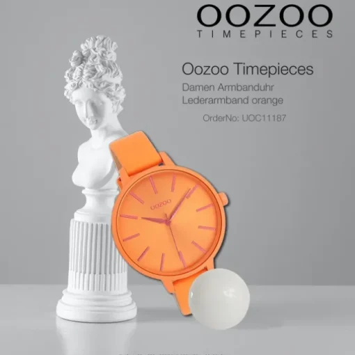 Oozoo Damen Armbanduhr Timepieces Analog Leder orange UOC11187