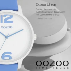 Oozoo Damen Armbanduhr Timepieces Analog Leder blau UOC11235