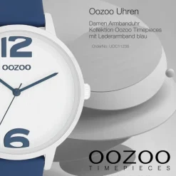Oozoo Damen Armbanduhr Timepieces Analog Leder blau UOC11238