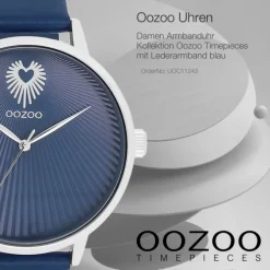 Oozoo Damen Armbanduhr Timepieces Analog Leder blau UOC11243