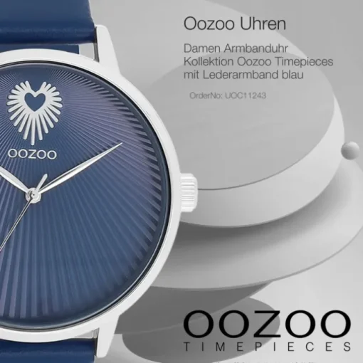 Oozoo Damen Armbanduhr Timepieces Analog Leder blau UOC11243