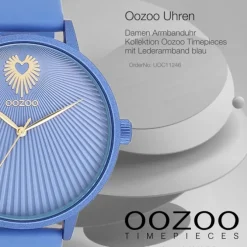 Oozoo Damen Armbanduhr Timepieces Analog Leder blau UOC11246