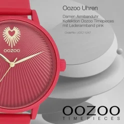 Oozoo Damen Armbanduhr Timepieces Analog Leder pink UOC11247