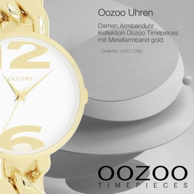 Oozoo Damen Armbanduhr Timepieces Analog Metall gold UOC11262