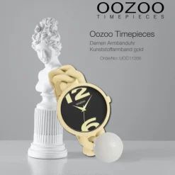 Oozoo Damen Armbanduhr Timepieces Analog Kunststoff gold UOC11266