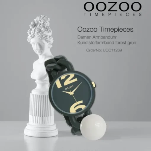 Oozoo Damen Armbanduhr Timepieces Analog Kunststoff dunkelgrün UOC11269