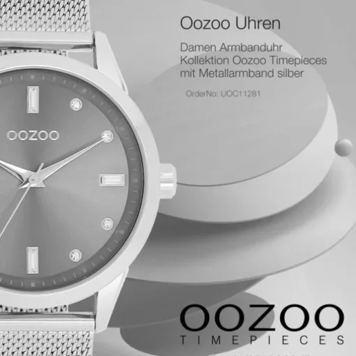 Oozoo Damen Armbanduhr Timepieces Analog Metall silber UOC11281