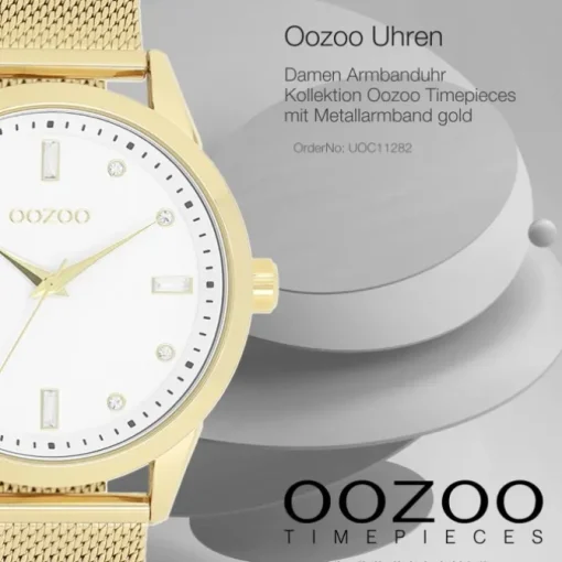 Oozoo Damen Armbanduhr Timepieces Analog Metall gold UOC11282