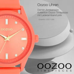Oozoo Damen Armbanduhr Timepieces Analog Leder orange UOC11285