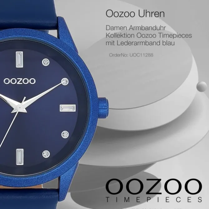 Oozoo Damen Armbanduhr Timepieces Analog Leder blau UOC11288