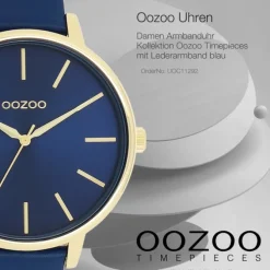 Oozoo Damen Armbanduhr Timepieces Analog Leder blau UOC11292