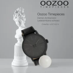 Oozoo Damen Armbanduhr Timepieces Analog Leder schwarz UOC10014