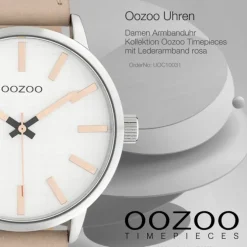 Oozoo Damen Armbanduhr Timepieces Analog Leder rosa UOC10031