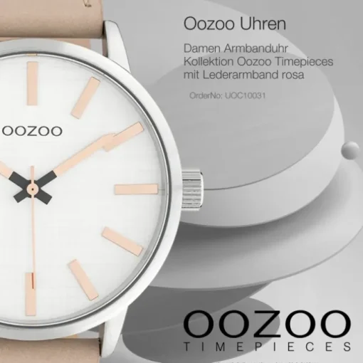 Oozoo Damen Armbanduhr Timepieces Analog Leder rosa UOC10031