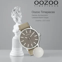Oozoo Damen Armbanduhr Timepieces Analog Leder taupe hellbraun UOC10032