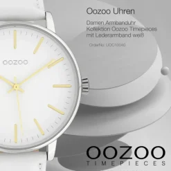 Oozoo Damen Armbanduhr Timepieces Analog Leder weiß UOC10040