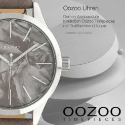 Oozoo Damen Armbanduhr Timepieces Analog Textil taupe UOC10073