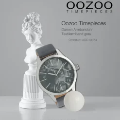 Oozoo Damen Armbanduhr Timepieces Analog Textil grau UOC10074