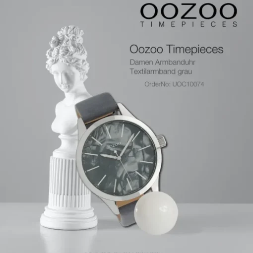 Oozoo Damen Armbanduhr Timepieces Analog Textil grau UOC10074