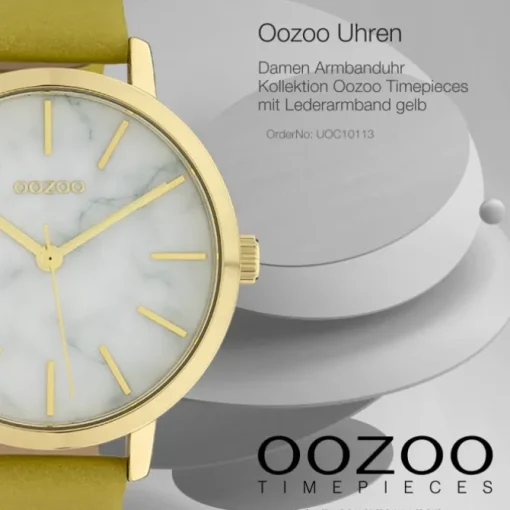 Oozoo Damen Armbanduhr Timepieces Analog Leder gelb UOC10113