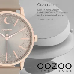 Oozoo Damen Armbanduhr Timepieces C11041 Analog Leder taupe UOC11041