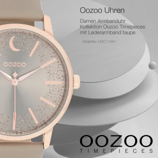 Oozoo Damen Armbanduhr Timepieces C11041 Analog Leder taupe UOC11041