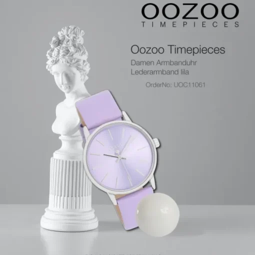 Oozoo Damen Armbanduhr Timepieces Analog Leder lila UOC11061