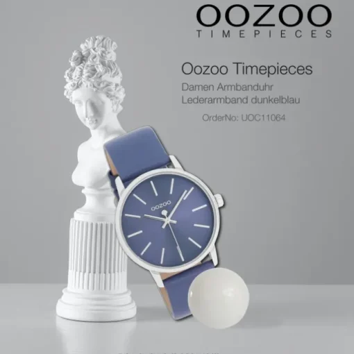 Oozoo Damen Armbanduhr Timepieces Analog Leder dunkelblau UOC11064