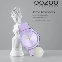 Oozoo Damen Armbanduhr Timepieces Analog Leder lila UOC11055