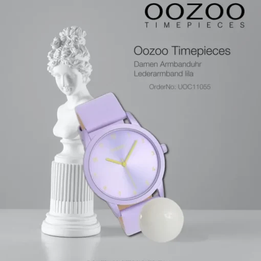 Oozoo Damen Armbanduhr Timepieces Analog Leder lila UOC11055