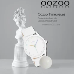 Oozoo Damen Armbanduhr Timepieces Analog Leder weiß UOC11059