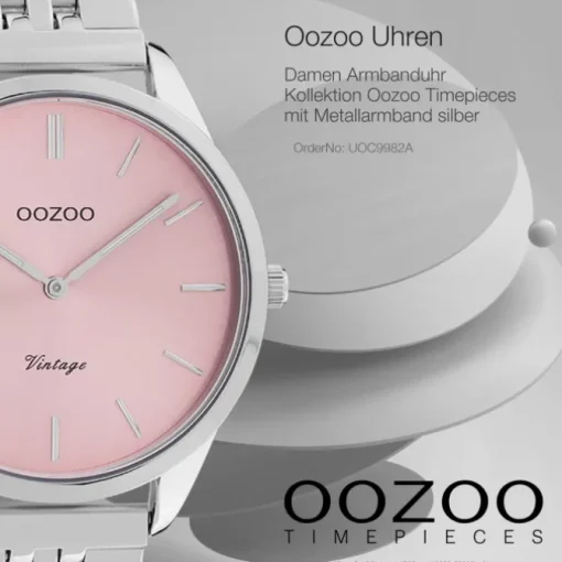 Oozoo Damen Armbanduhr Timepieces Analog Metall silber UOC9982A