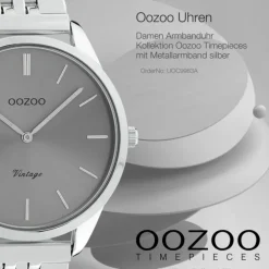 Oozoo Damen Armbanduhr Timepieces Analog Metall silber UOC9983A