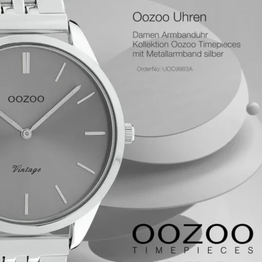 Oozoo Damen Armbanduhr Timepieces Analog Metall silber UOC9983A