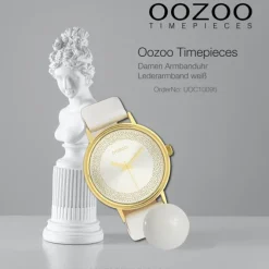 Oozoo Damen Armbanduhr Timepieces Analog Leder weiß UOC10095
