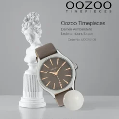 Oozoo Damen Armbanduhr Timepieces Analog Leder braun UOC10108