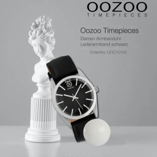 Oozoo Damen Armbanduhr Timepieces Analog Leder schwarz UOC10193