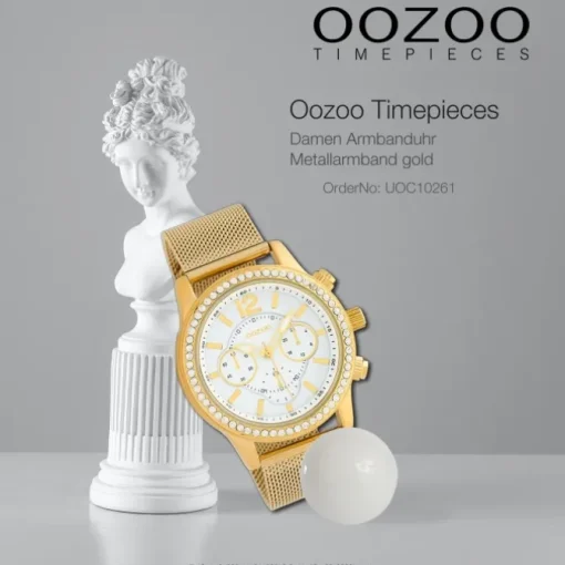 Oozoo Damen Armbanduhr Timepieces Analog Metall gold UOC10261