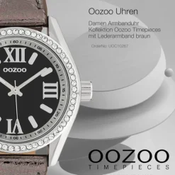 Oozoo Damen Armbanduhr Timepieces Analog Leder braun UOC10267