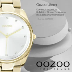 Oozoo Damen Armbanduhr Timepieces C10962 Analog Edelstahl gold UOC10962