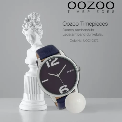Oozoo Damen Armbanduhr Timepieces Analog Leder dunkelblau UOC10372