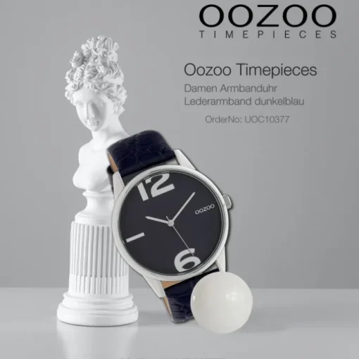 Oozoo Damen Armbanduhr Timepieces Analog Leder dunkelblau UOC10377
