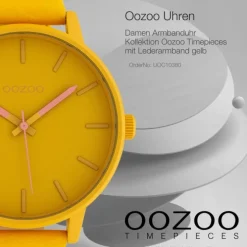 Oozoo Damen Armbanduhr Timepieces Analog Leder gelb UOC10380