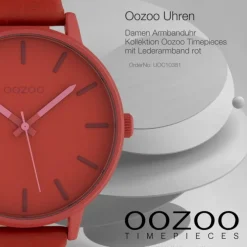 Oozoo Damen Armbanduhr Timepieces Analog Leder rot UOC10381