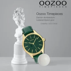 Oozoo Damen Armbanduhr Timepieces Analog Leder grün dunkelgrün UOC10432