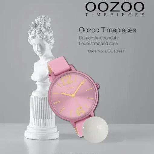 Oozoo Damen Armbanduhr Timepieces Analog Leder rosa UOC10441
