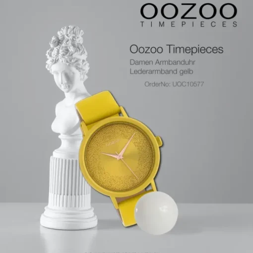 Oozoo Damen Armbanduhr Timepieces Analog Leder gelb UOC10577