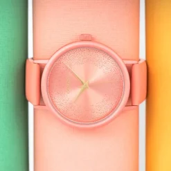 Oozoo Damen Armbanduhr Timepieces Analog Leder pfirsichrosa UOC10580