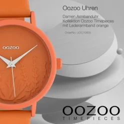 Oozoo Damen Armbanduhr Timepieces Analog Leder orange UOC10605